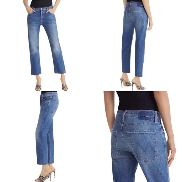 Mother The Scrapper Ankle Straight Leg Jeans Size 25 In Cowboys Don’t Cry - Picture 15 of 16